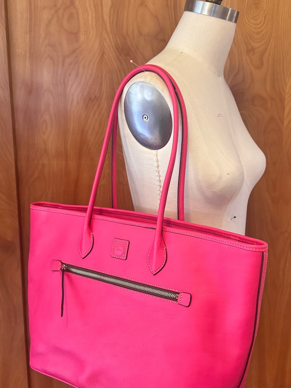Dooney & Bourke Florentine leather hot pink tote bag NWT